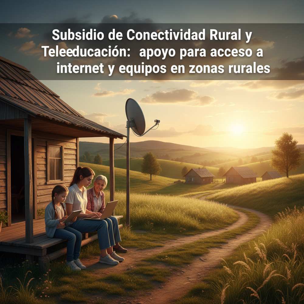 Subsidio de Conectividad Rural y Teleeducación: apoyo para acceso a internet y equipos en zonas rurales