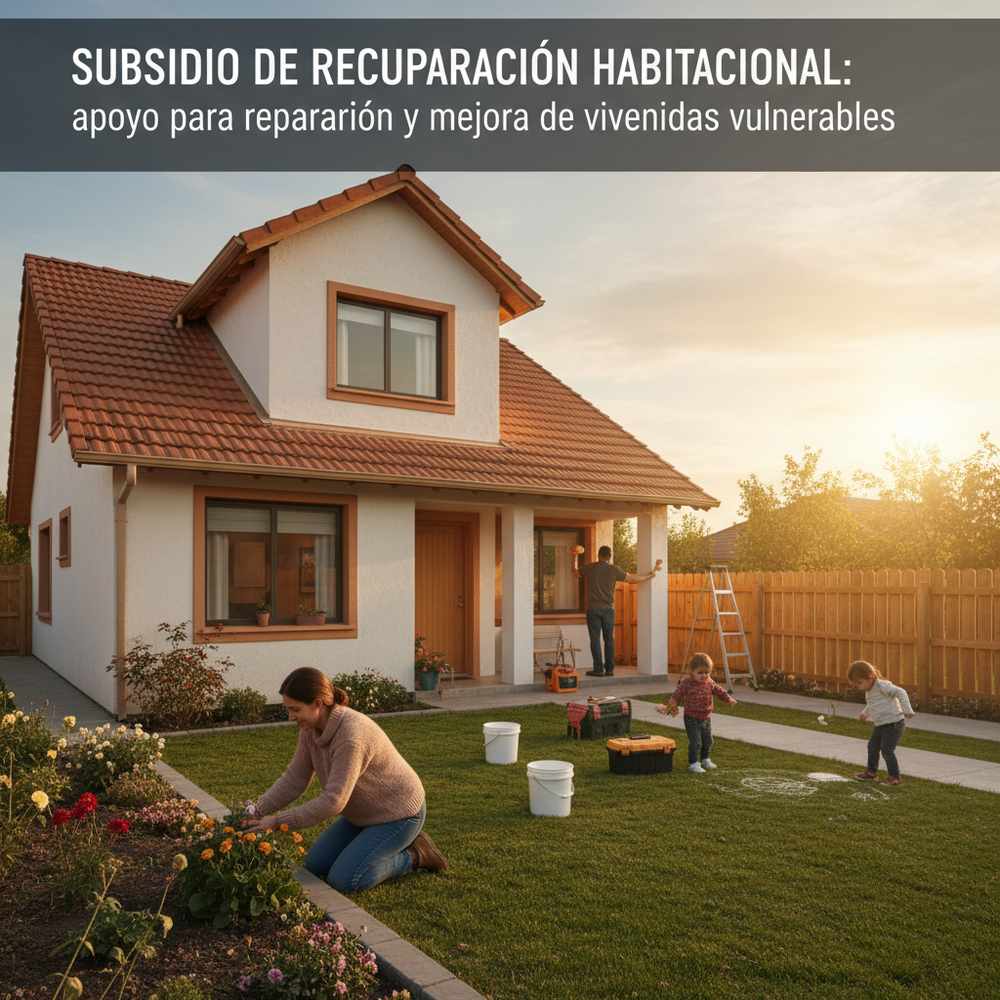 Subsidio de Recuperación Habitacional: apoyo para reparación y mejora de viviendas vulnerables
